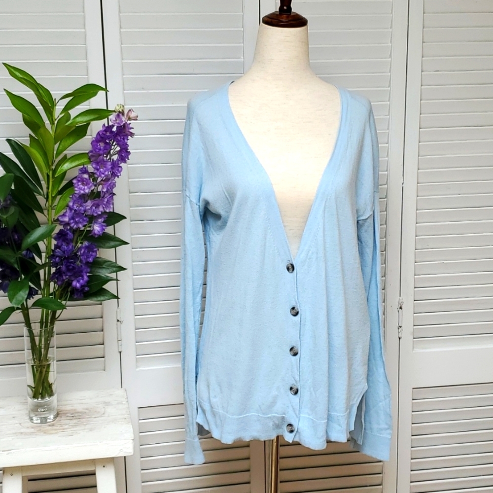 Gap Blue Lightweight Cotton Cardigan Size S